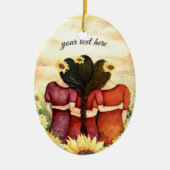 Zonnebloem drie Beste Vrienden zussen personaliser Keramisch Ornament (Voorkant)