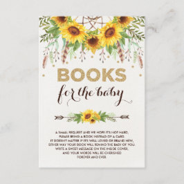 Zonnebloem Drocatcher Rustic Boho Boeken voor Baby Informatiekaartje