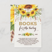 Zonnebloem Drocatcher Rustic Boho Boeken voor Baby Informatiekaartje (Voorkant / Achterkant)