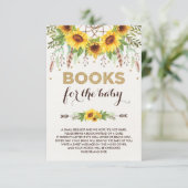 Zonnebloem Drocatcher Rustic Boho Boeken voor Baby Informatiekaartje (Staand voorkant)