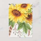 Zonnebloem Drocatcher Rustic Boho Boeken voor Baby Informatiekaartje (Achterkant)