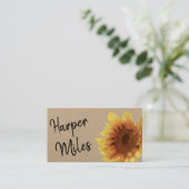 Zonnebloem, droge bloem en symbolen visitekaartje (Staand voorkant)