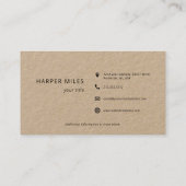 Zonnebloem, droge bloem en symbolen visitekaartje (Achterkant)