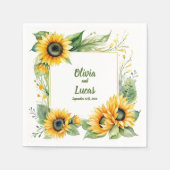 Zonnebloem dromen: gepersonaliseerde bruiloft serv servet (Voorkant)
