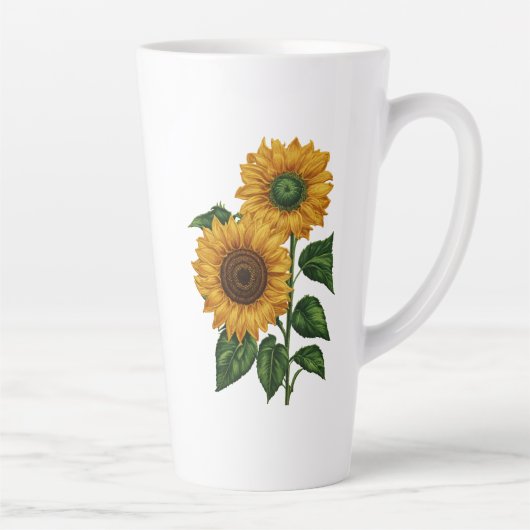 Zonnebloem Dromen: Grote Latte Mok (17oz) (Rechts)