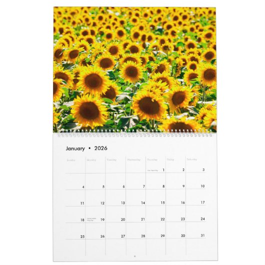Zonnebloem dromen kalender (Jan 2026)