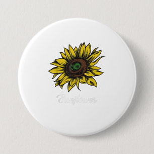 Zonnebloem Druk grote zomer cadeau voor zon Ronde Button 7,6 Cm