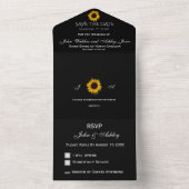 Zonnebloem druppels allemaal in een bruiloft uitno all in one uitnodiging (Binnen)