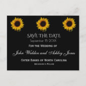 Zonnebloem druppeltjes Bewaar de datum Briefkaart (Voorkant)