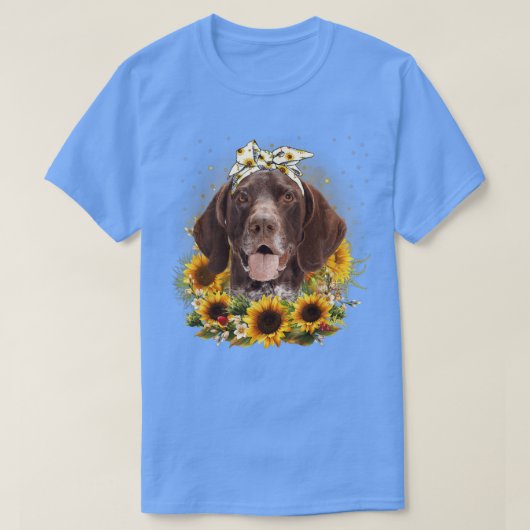 Zonnebloem Duitse Shorthaired Pointer Dog Mothers T-shirt (Design voorkant)