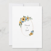 Zonnebloem Dusty Blue Floral Save The Date (Achterkant)