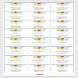 Zonnebloem Dusty Blue Gastennamen Adresetiketten Sticker
