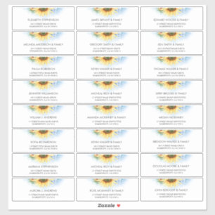 Zonnebloem Dusty Blue Gastennamen Adresetiketten Sticker