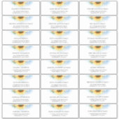 Zonnebloem Dusty Blue Gastennamen Adresetiketten Sticker (Voorkant)