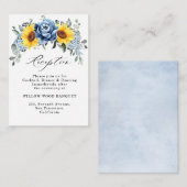 Zonnebloem Dusty Blue Slate Peony bruiloft recepti Informatiekaartje (Voorkant / Achterkant)