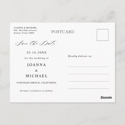 Zonnebloem Dusty Blue Slate Peony Save the Date Briefkaart (Achterkant)