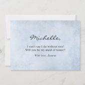 Zonnebloem Dusty Blue Wil je mijn meid van eer zij Kaart (Achterkant)