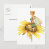 "Zonnebloem" Een mooie ventilator van Scot Howden Briefkaart (Voorkant / Achterkant)