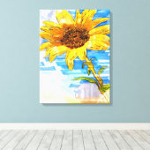 Zonnebloem Eénmalige merker - Cute Sunflower Lover Canvas Afdruk (Insitu (Houten vloer))