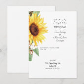 Zonnebloem Eenvoudig samen met onze families Invit Kaart (Voorkant / Achterkant)