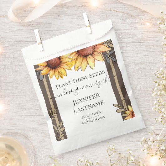 Zonnebloem Eenvoudige Begrafenis Keepsake Favor Ba Bedankzakje (Geknipt)