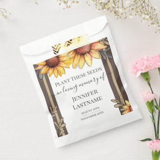 Zonnebloem Eenvoudige Begrafenis Keepsake Favor Ba Bedankzakje (Gezegeld)