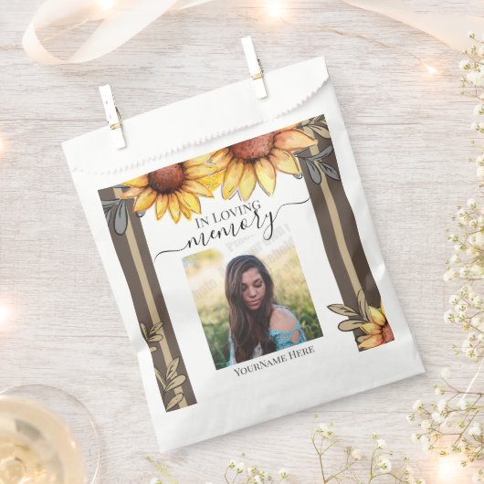 Zonnebloem Eenvoudige foto Funeral Keepomwille Bedankzakje (Geknipt)