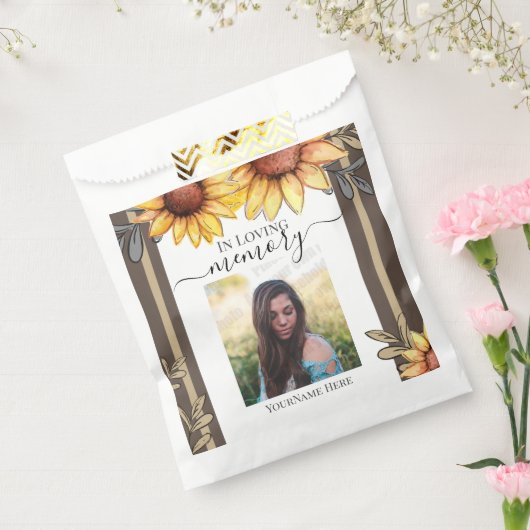 Zonnebloem Eenvoudige foto Funeral Keepomwille Bedankzakje (Gezegeld)