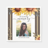 Zonnebloem Eenvoudige foto Funeral Keepomwille Servet (Voorkant)