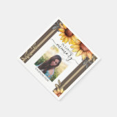 Zonnebloem Eenvoudige foto Funeral Keepomwille Servet (Hoek)