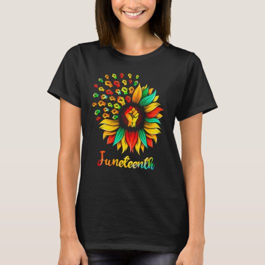 Zonnebloem Eerste Junetetiende, Afrikaanse Amerika T-shirt (Voorkant)