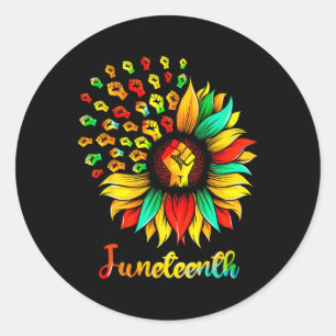 Zonnebloem Eerste Junetetiende Black History Afrik Ronde Sticker