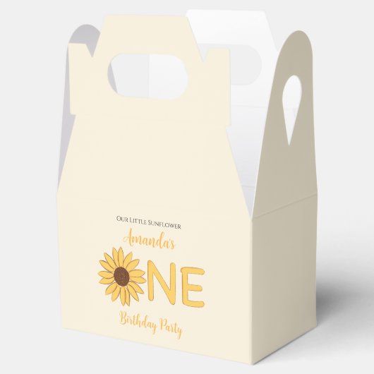 Zonnebloem Eerste verjaardag Bedankdoosjes (Geopend)