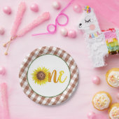 Zonnebloem, eerste verjaardag, Borden - ÉÉN Papieren Bordje (Feest)