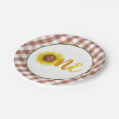 Zonnebloem, eerste verjaardag, Borden - ÉÉN Papieren Bordje (Gekanteld)