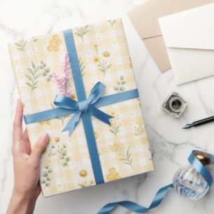 Zonnebloem Eerste Verjaardag Honingraat Cadeaupapier