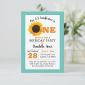 Zonnebloem Eerste verjaardag Kaart (Staand voorkant)