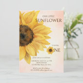 Zonnebloem eerste verjaardag kleine zonneschijn sj kaart (Staand voorkant)