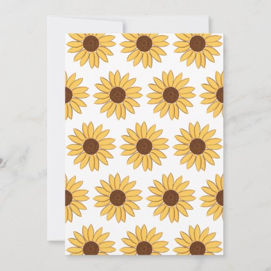 Zonnebloem Eerste Verjaardagsuitnodiging Kaart (Achterkant)