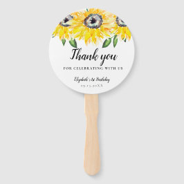 Zonnebloem Eerste Waterverf Floral 1st Handwaaier