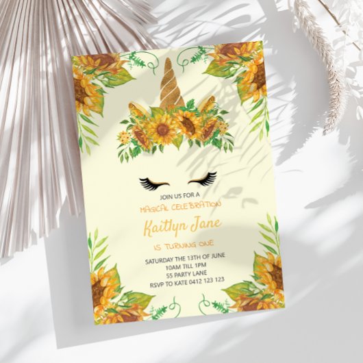 Zonnebloem Eicorn Gele Stomme Meisjes Kaart