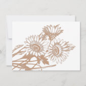Zonnebloem Elegance | Minimale Roos Gold Wedding Kaart (Achterkant)