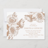 Zonnebloem Elegance | Minimale Roos Gold Wedding Kaart (Voorkant)