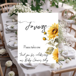 Zonnebloem Elegant Boho Bloemen Baby shower Favori Poster