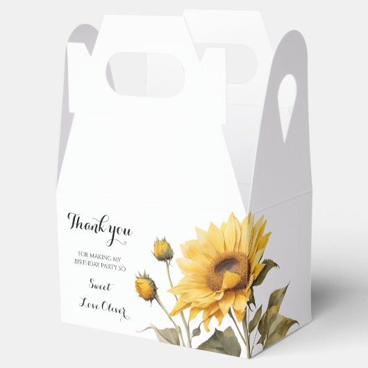 Zonnebloem Elegant Boho Floral Baby shower Bedankdoosjes (Geopend)