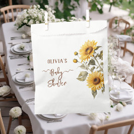 Zonnebloem Elegant Boho Floral Baby shower Bedankzakje