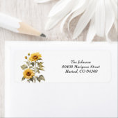 Zonnebloem Elegant Boho Floral Baby shower Etiket (Insitu)