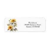 Zonnebloem Elegant Boho Floral Baby shower Etiket (Voorkant)