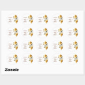 Zonnebloem Elegant Boho Floral Baby shower Ronde Sticker (Vel)