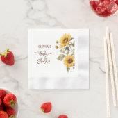 Zonnebloem Elegant Boho Floral Baby shower Servet (Insitu)